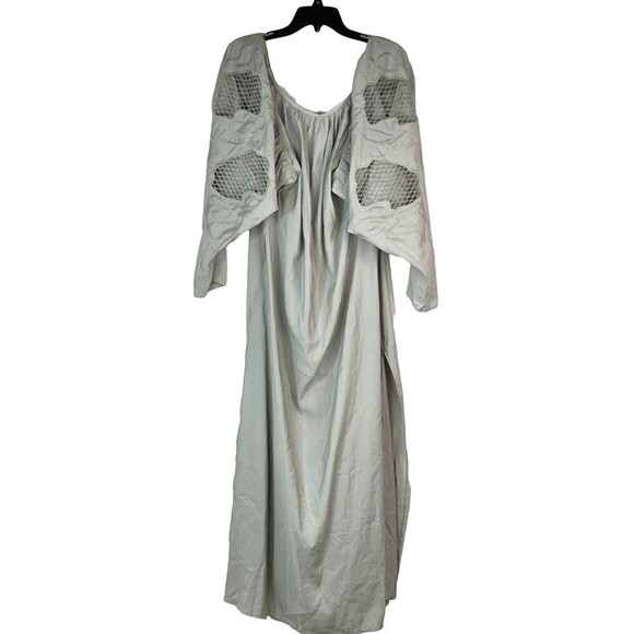 H&M Womens Palest Green Boho Romantic Long Embroidered Netting Size XS - Picture 1 of 11